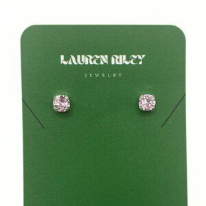 Handcrafted Light Pink Crystal Stud Earrings Shiny Silver Plated - Nickel-Free